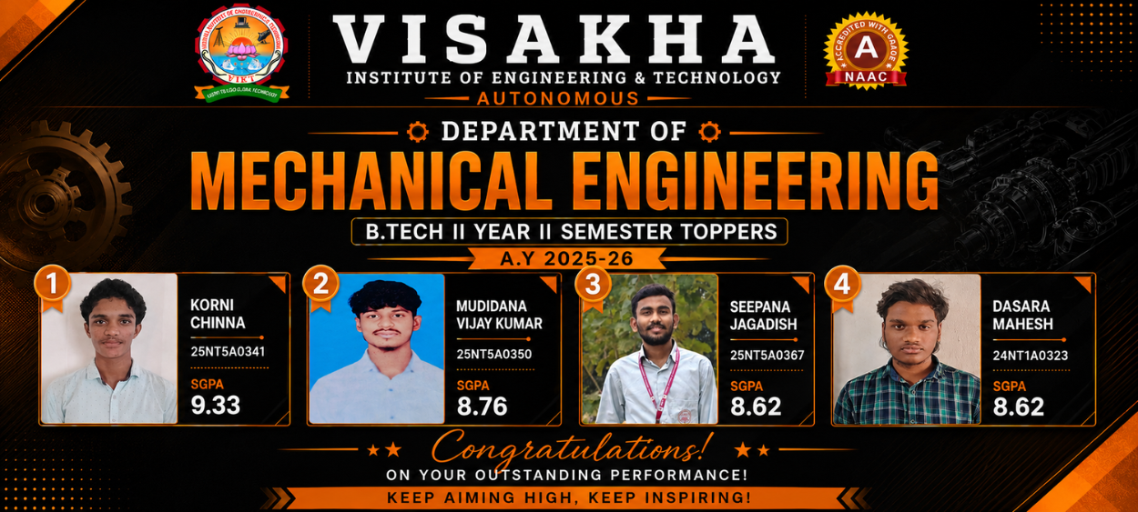 ME.B.TECH II YEAR II SEMESTER TOPPERS A.Y 2025-26
